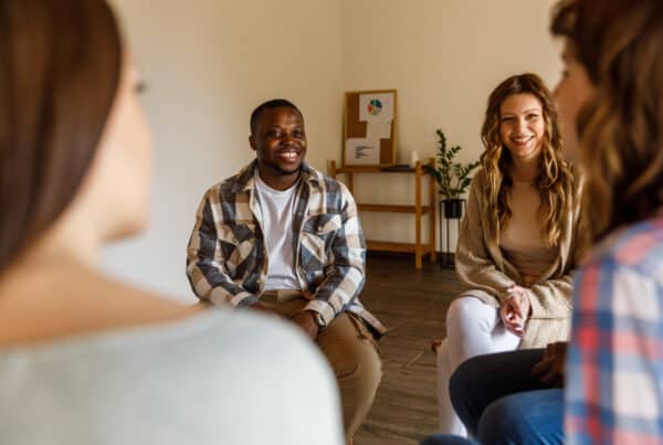 group in outpatient addiction treatment session